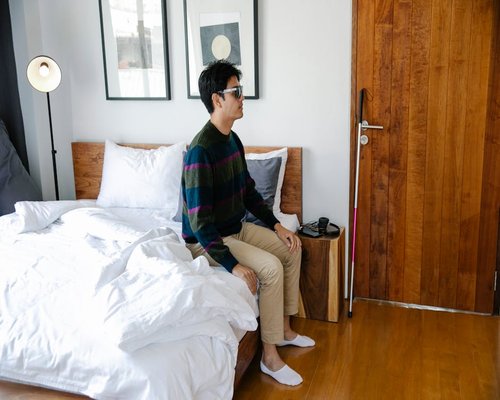 Person shifting position while sitting